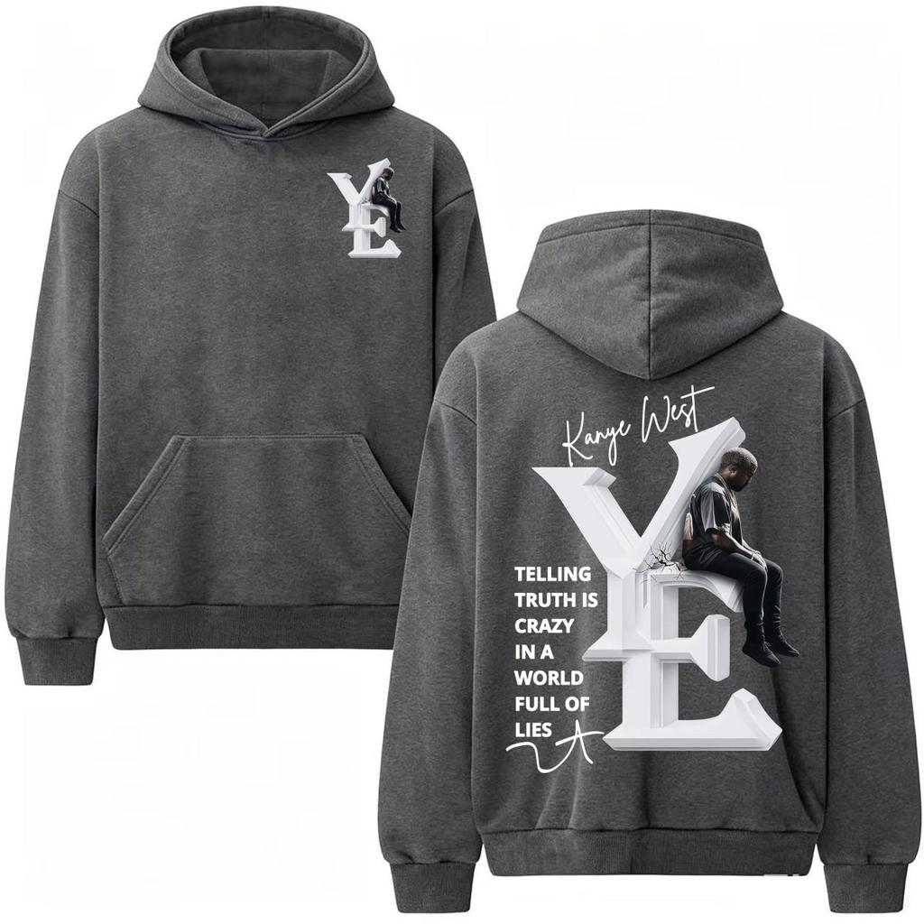 Kanye West Telling Truth Is Crazy in A World Full of Lies 2026 Tour Merch Hoodies Sweatshirts Unisex Fashion Oversized Hoodie