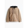H M Loose Fit Hooded deniM Jacket Beige