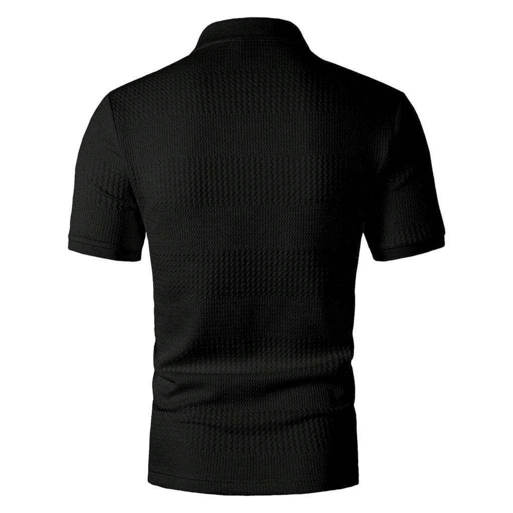 Mens Shirt Short Sleeve Textured  Shirts Casual Summer Collared  T Shirt
