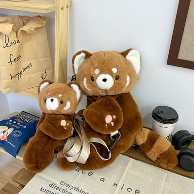 Plush Toy Children School Bag Doll Animal Shoulder Bag Soft Raccoon Doll Crossbody Bag  Gift