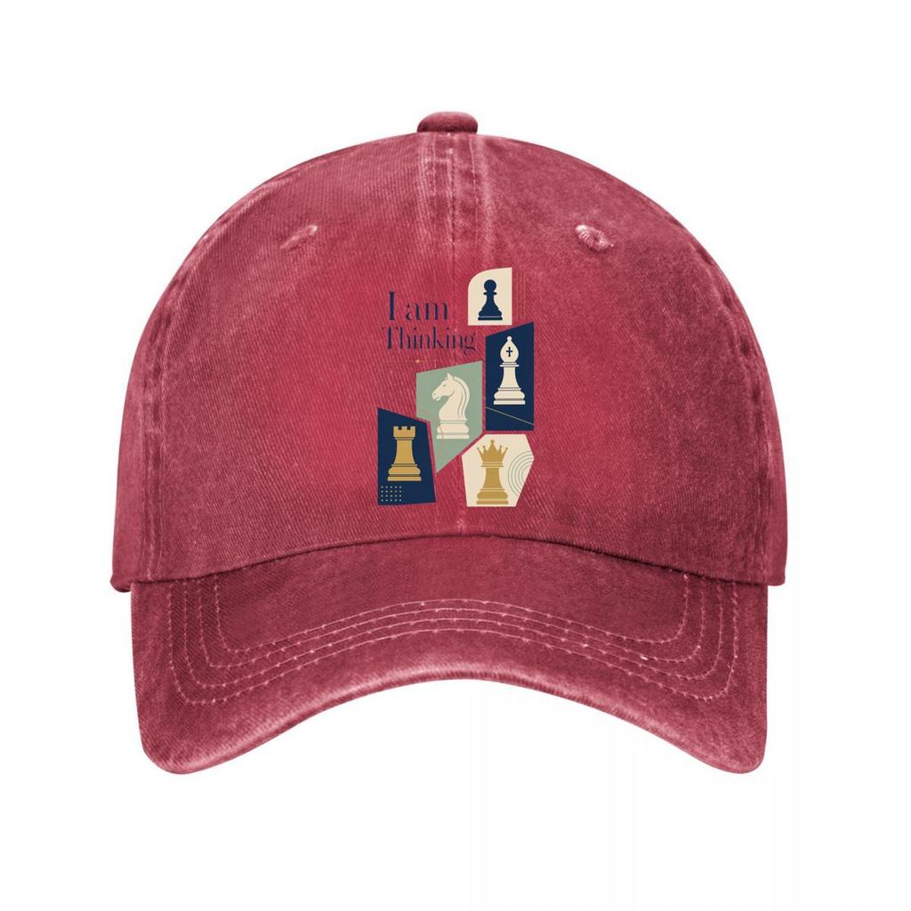 Thinking Chess Moves Minimal Typogra Washed Baseball Cap Outdoor For Womens Unisex FeUnisex Dad Hat