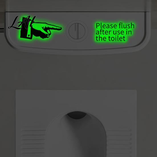 Luminous Bathroom Reminder Decals Glow in The Dark Toilet Sticker Finger And Remind to Flush Home Decor for Public Restrooms Design Waterproof