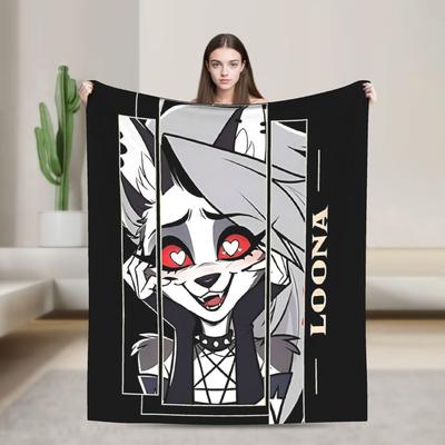 Helluva Boss Loona deka Super měkká Street Trend plyšová přehozová deka Pro dívky chlapce Domácí dekorace Flanelové přehozy na postel