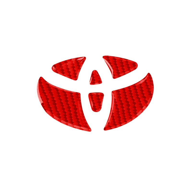Carbon Fiber Car Steering Wheel Emblem Sticker Glue Trim Decals For Toyota 86 Mirai Supra Prado Alphard Crown Vellfire Sequoia V
