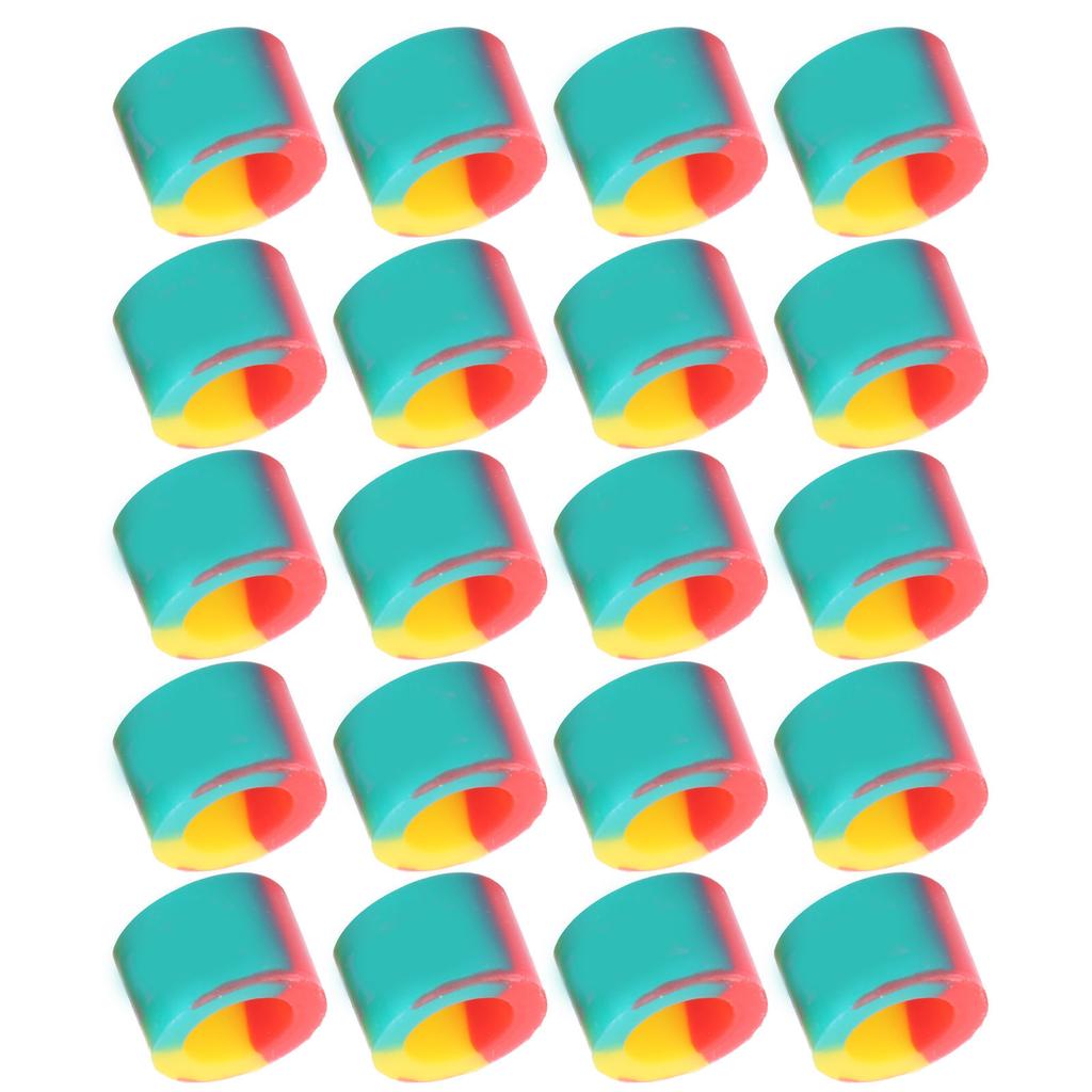 20pcs Fishing Rod Stop Ring 3 Colors Pole AntiSkid Circle Rubber Silicone Fishing Tackle(S )