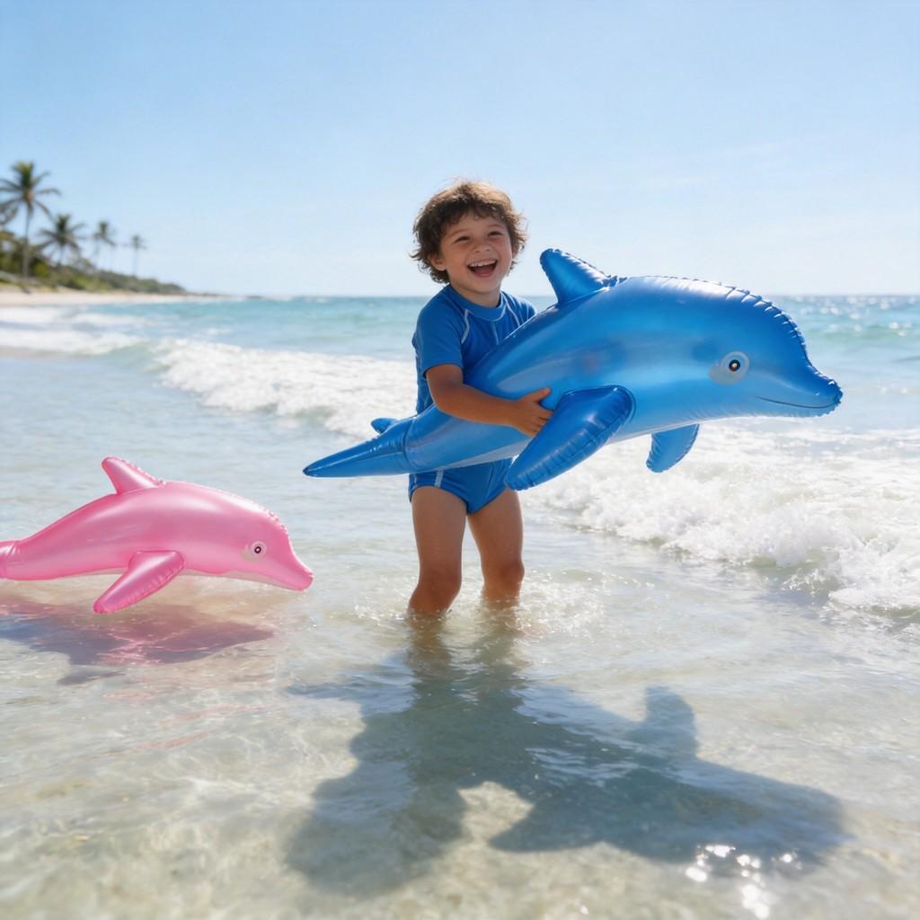 Inflatable Dolphin Animal Toy With Pvc Material For Interactive Play And Family Fun