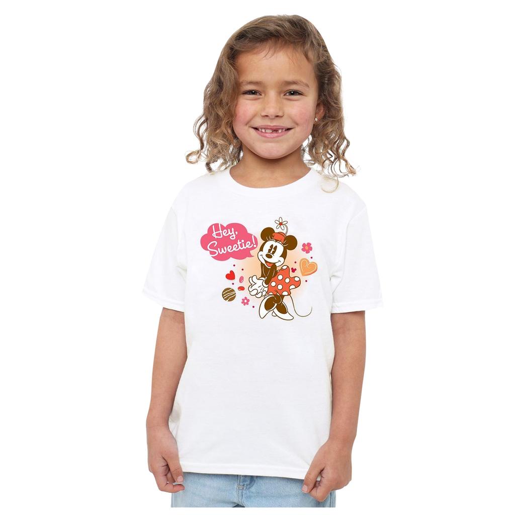 Disney Childrens/Kids Hey Sweetie! Minnie Mouse Vintage Valentine`s Day T-Shirt