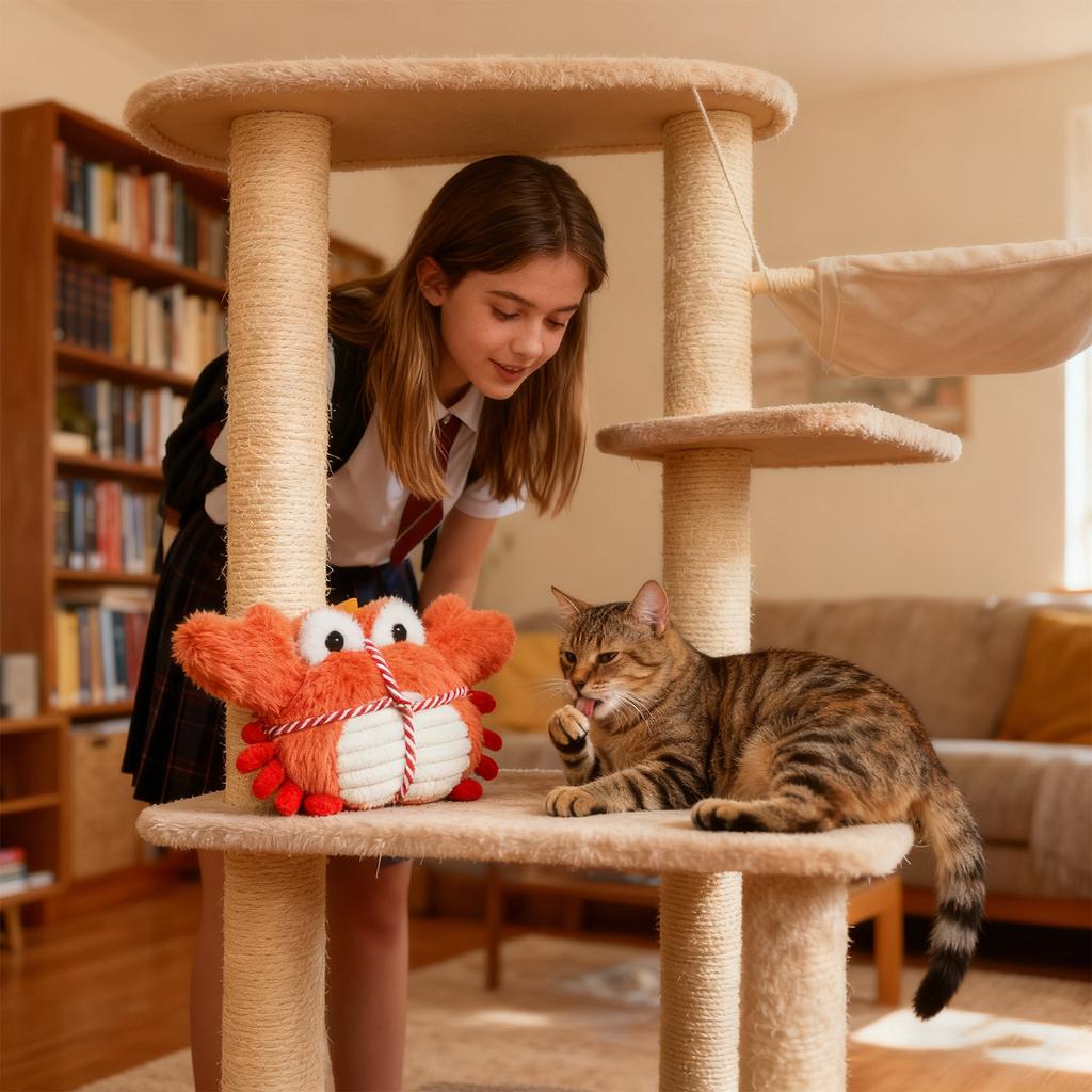 Cute Crab & Lobster Plush Catnip Toys - Interactive  Chew Toys With Bell For Self-Play, Teeth Cleaning & Boredom Relief