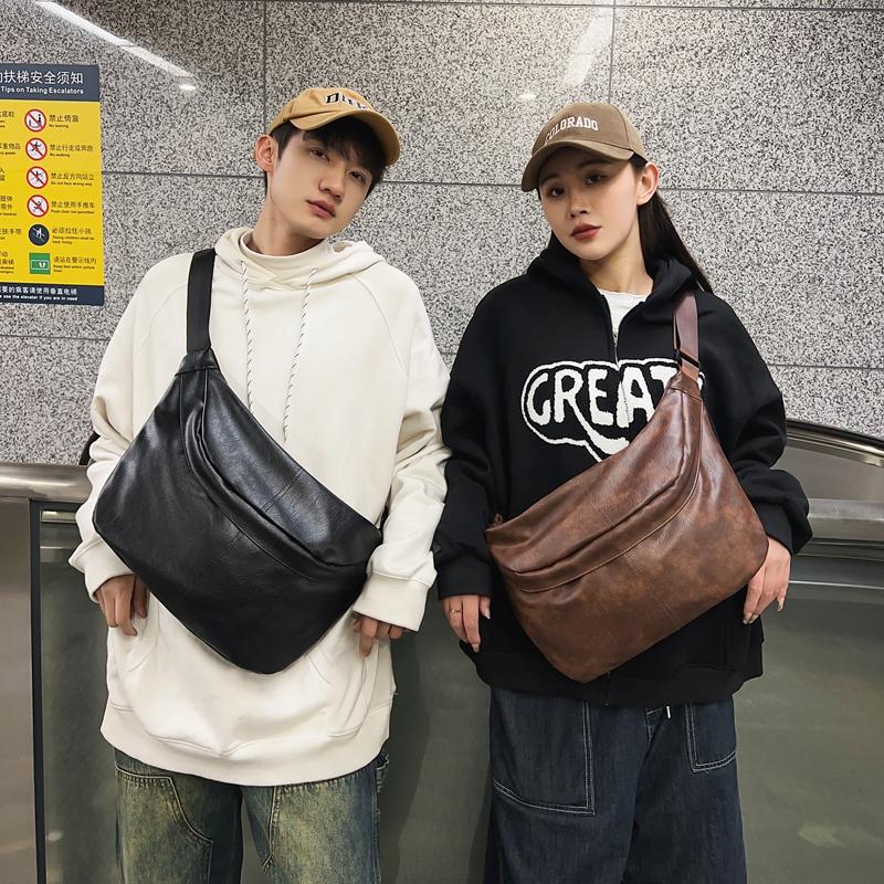 Large Capacity Women Waist Pack Soft PU Leather Fanny Pack Fashion Style Chest Bag Unisex Shoulder Crossbody Bag
