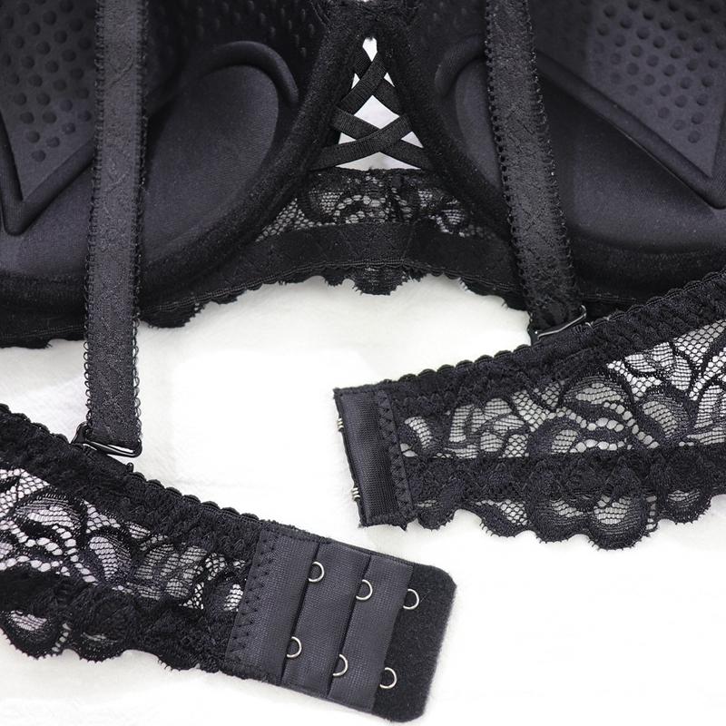 3ks květinová krajková podprsenka push up s drátěnými pohodlnými sexy intimky pro dámské spodní prádlo s vycpávkovým košem B