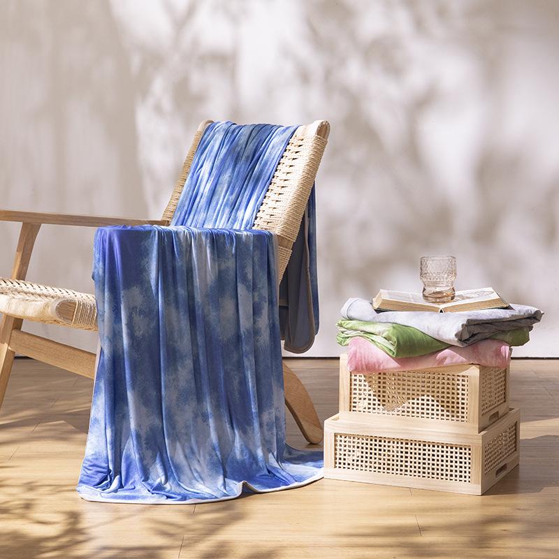 Double-Layer Watercolor Spandex Cool-Touch Air Conditioning Blanket