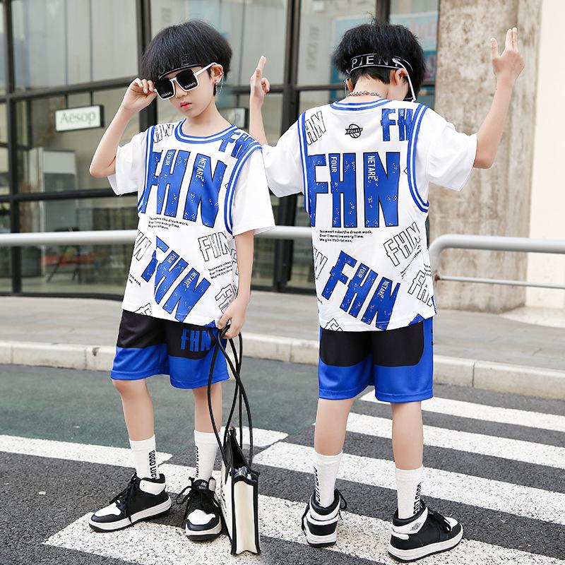 Summer new men's and children's basketball suit outdoor women's sports training quick-drying jersey short-sleeved shorts two-piece set