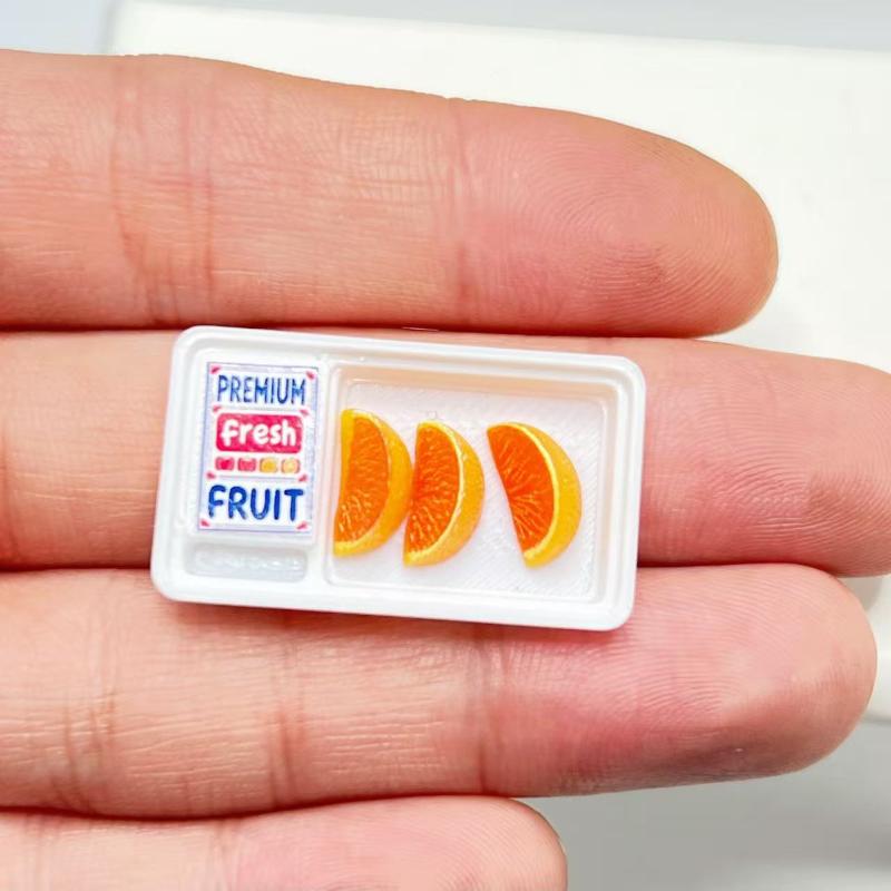 Dollhouse 1:12 Scale Miniature Food Toys Supermarket Fruit Kit with Clear Box for Collectible Display