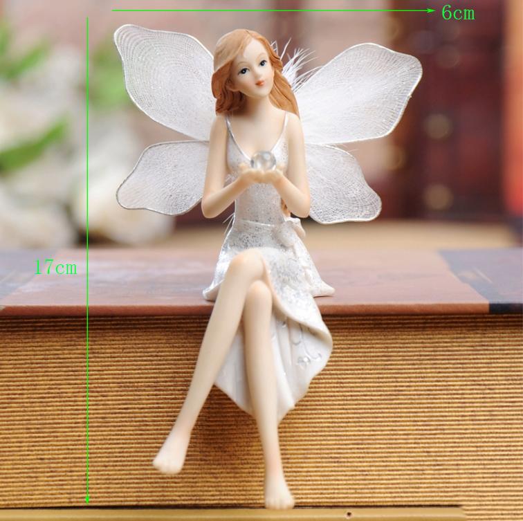 European Cute Elf Girls Resin Angel Figurines Office Desk Fairy Statue KTV Bar Ornaments Decor Home Furnishing Decoration Crafts