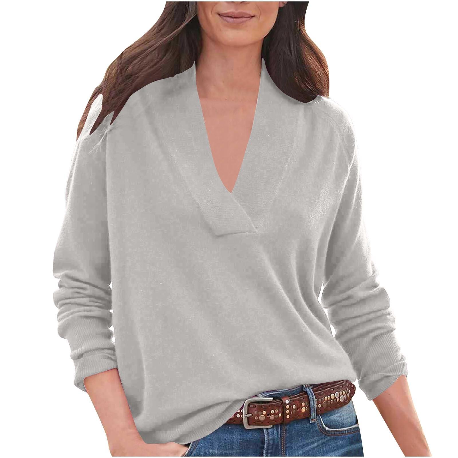 

Женские толстовки с V-образным вырезом, повседневные удобные модные наряды, одежда XL