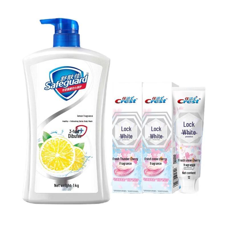 Набор зубной пасты Crest и геля для душа Safeguard