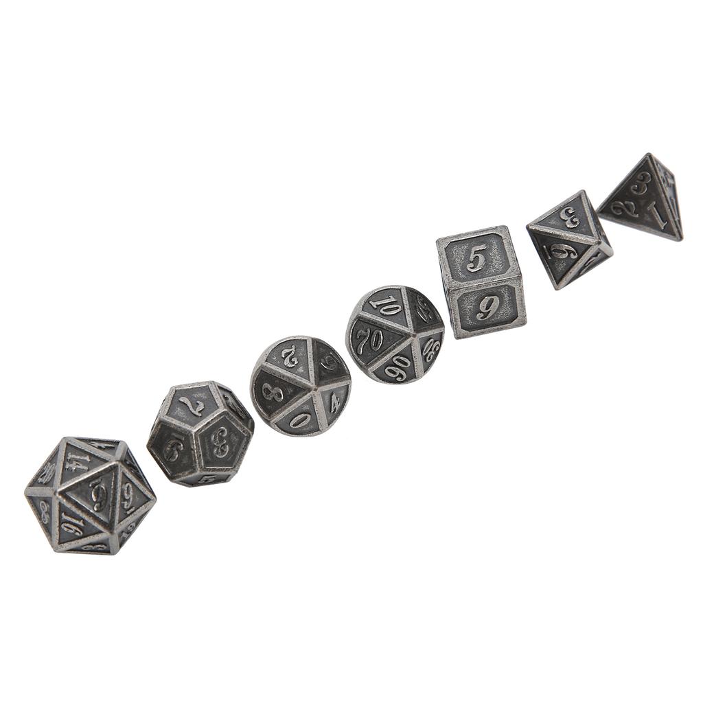 7pcs Role Playing Polyhedral Dice Set Zinc Alloy Dice for Table Board Playing Games