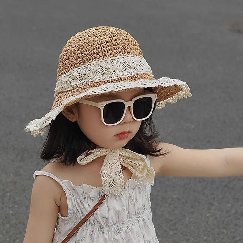 Summer Children'S Vacation Beach Hat Summer Lace Straw Hat Baby Parent-Child Spring And Autumn Sun Hat
