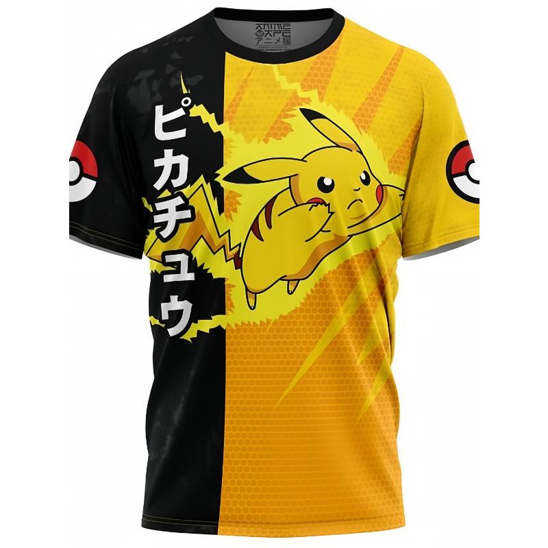 T-shirt Summertime Child Woman Man Printing Short Sleeves Japanese Anime Magical Pet Genie Pattern