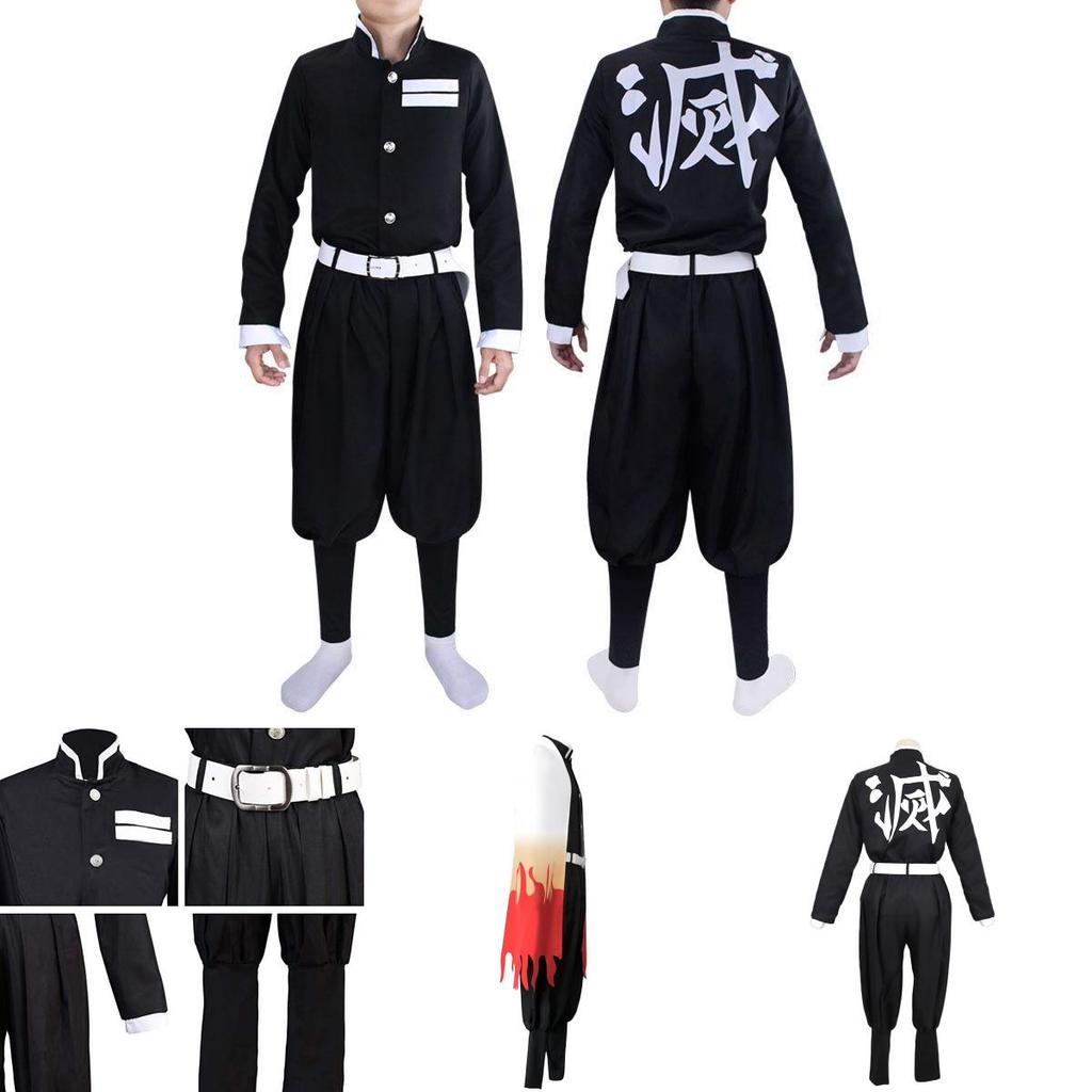 Hochwertiges Demon Slayer Kimetsu No Yaiba Rengoku Kyoujurou Cosplay Kostüm Kimono Robe Anzug Perfekt für Halloween und Partys