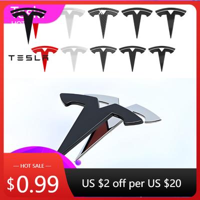 Car Sticker 2025 New ABS Metal Alloy Car Front Hood Logo Cover Emblem Sticker Styling For Tesla Model 3 Mode Y Auto Body R