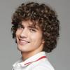 Men's Fluffy Black Brown African Curly Short Hair Rose Net Wig