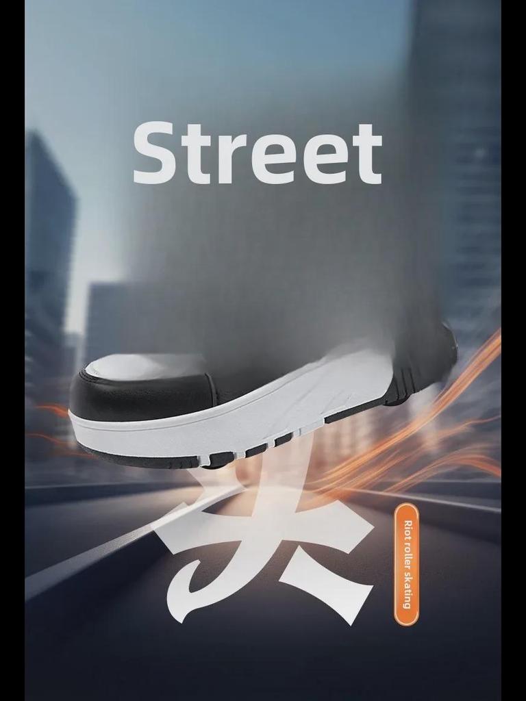 Children's Leather 4-Wheel Running Shoes & Roller Skates - For Boys and Girls