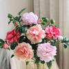 Peony Silk Flower Arrangement - Artificial Floral Decoration for Living Room and Dining Table