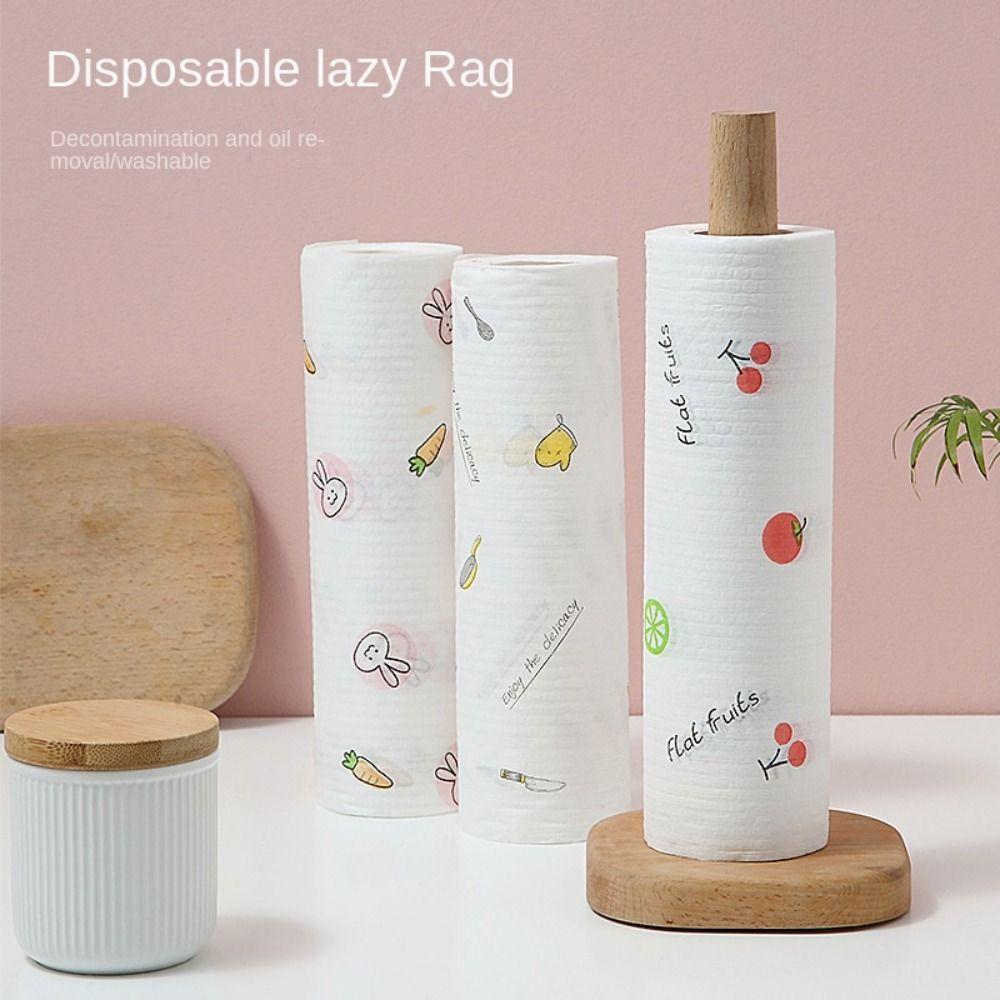 1Roll/400Sheets Non-woven Fabric Disposable Lazy Cleaning Rags Thickened Kitchen Towel Dishwashing