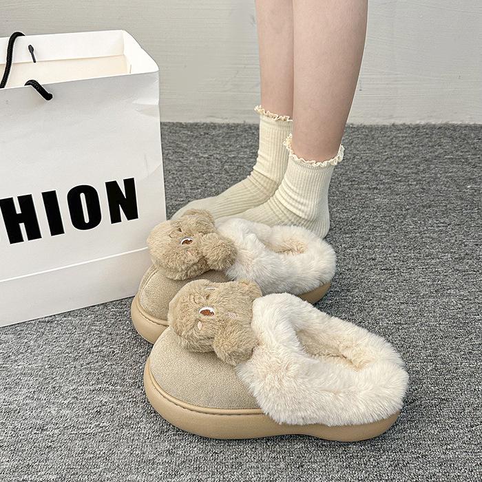 

Женские плюшевые тапочки - Мягкие теплые зимние с толстой подошвой на платформе домашние тапочки повседневные для ходьбы комнатные туфли снежные хлопковые тапочки 40/41