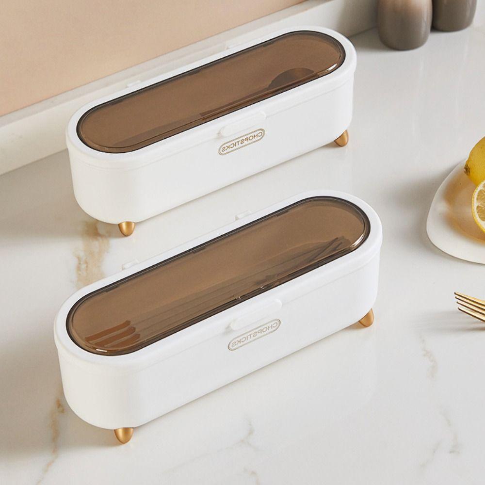 With Lid Cover Tableware Storage Holder Spoon and Chopstick Organizer  Home Organization