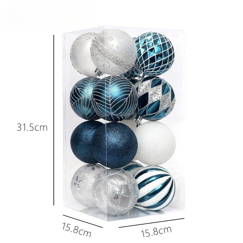 Kerstversieringen: 16-delige Set Onregelmatig Gevormde Geschilderde Kerstballen om op te Hangen, Kerstboomversieringen en Accessoires