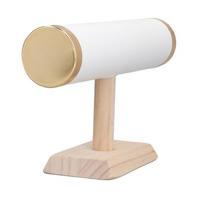 T-Bar Armbandhalter Display Organizer Goldene Umrandung für Uhr Halskette Haargummi Reifen