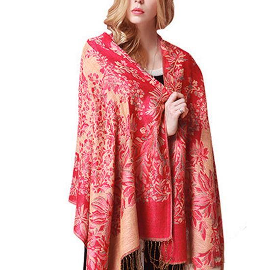 Scarf Tassels Style Vintage Smooth Cotton Shawl Scarf for Autumn