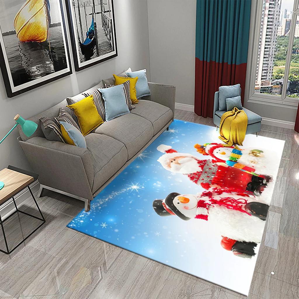 Christmas Ornament Theme Christmas Bell Carpet Living Room Bedroom Bathroom Large Area Decoration Mat Non Slip Festival Carpet