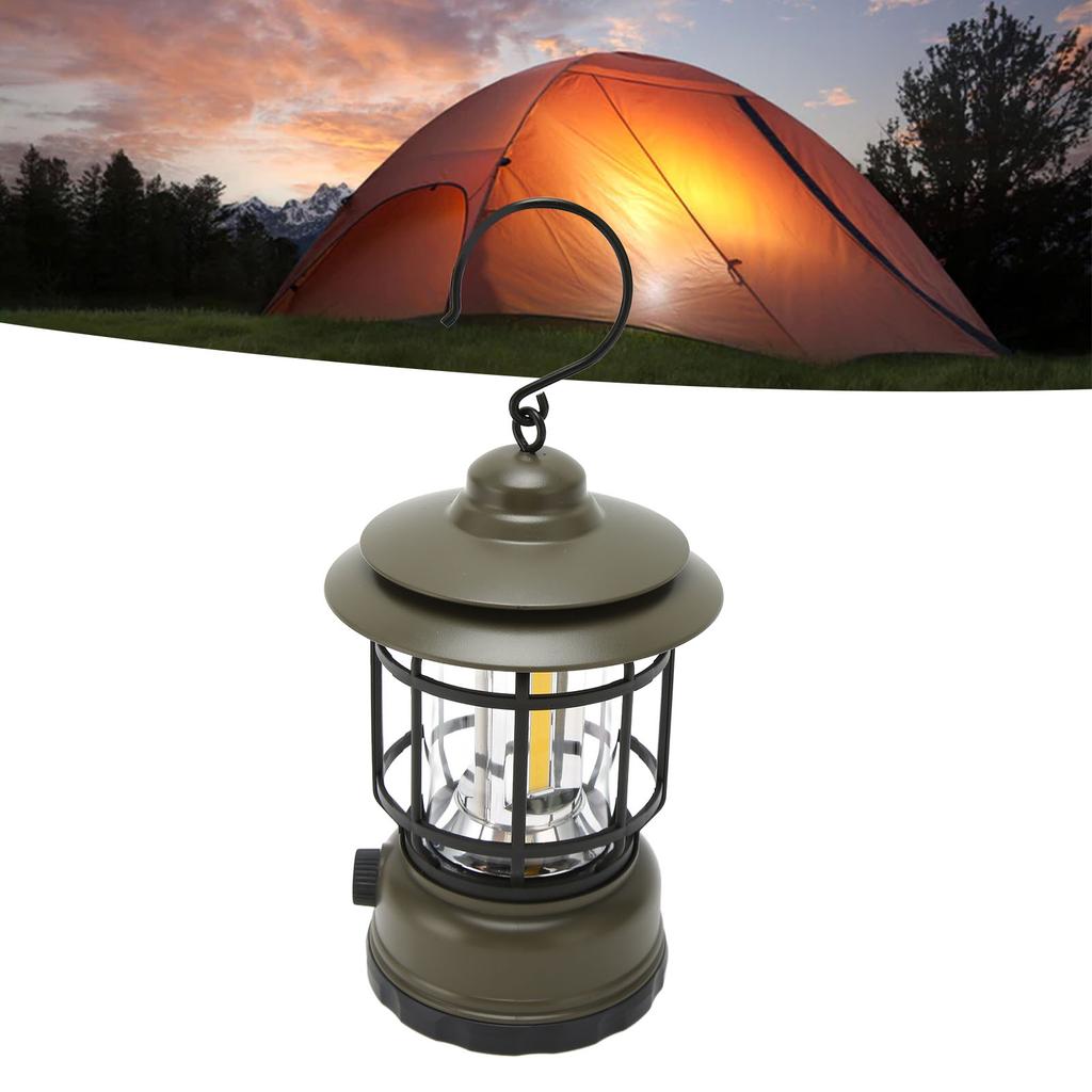 Vintage Camping Lantern IPX4 Waterproof Eye   USB Re Able Decorative Portable COB Tent Lamp with Hook