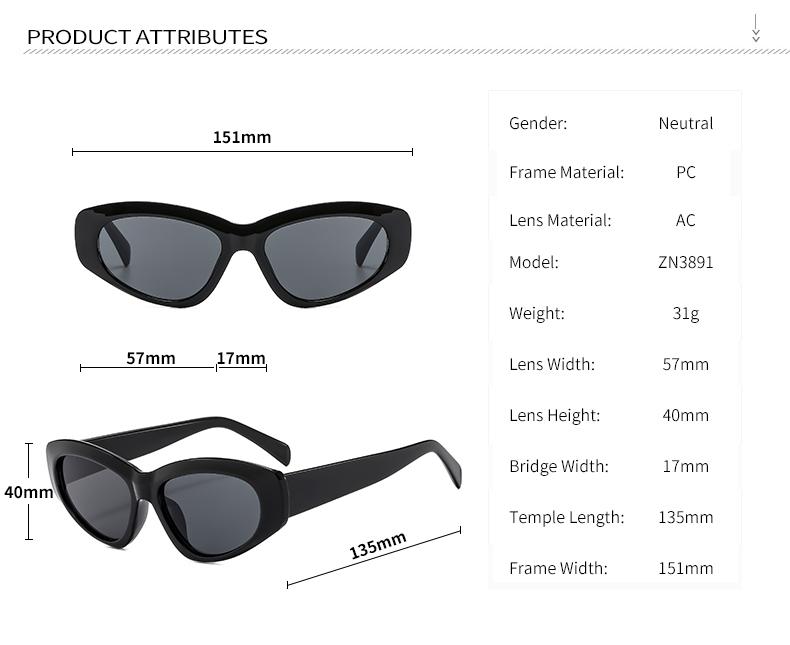 Fashion Classic Shades Eyeglasses Luxury Cat Eye Sun Glasses UV400 Custom Logo Designer Sunglasses Women Ins Trend Lentes De Sol