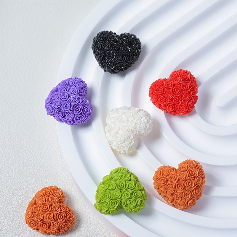 Diy Love Rose Flowers Valentine'S Day Candle Mold Aroma Gypsum Resin Silicone Mould Handmade Soap Candle Making Supplies