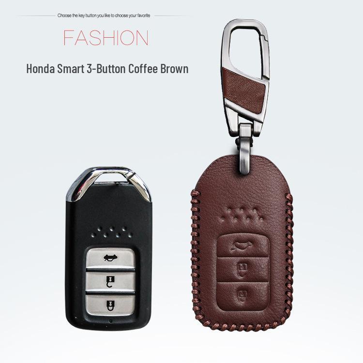 Genuine Leather Key Case for Honda Accord, Fit, Jade, Lingpai, XRV, Fengfan Models