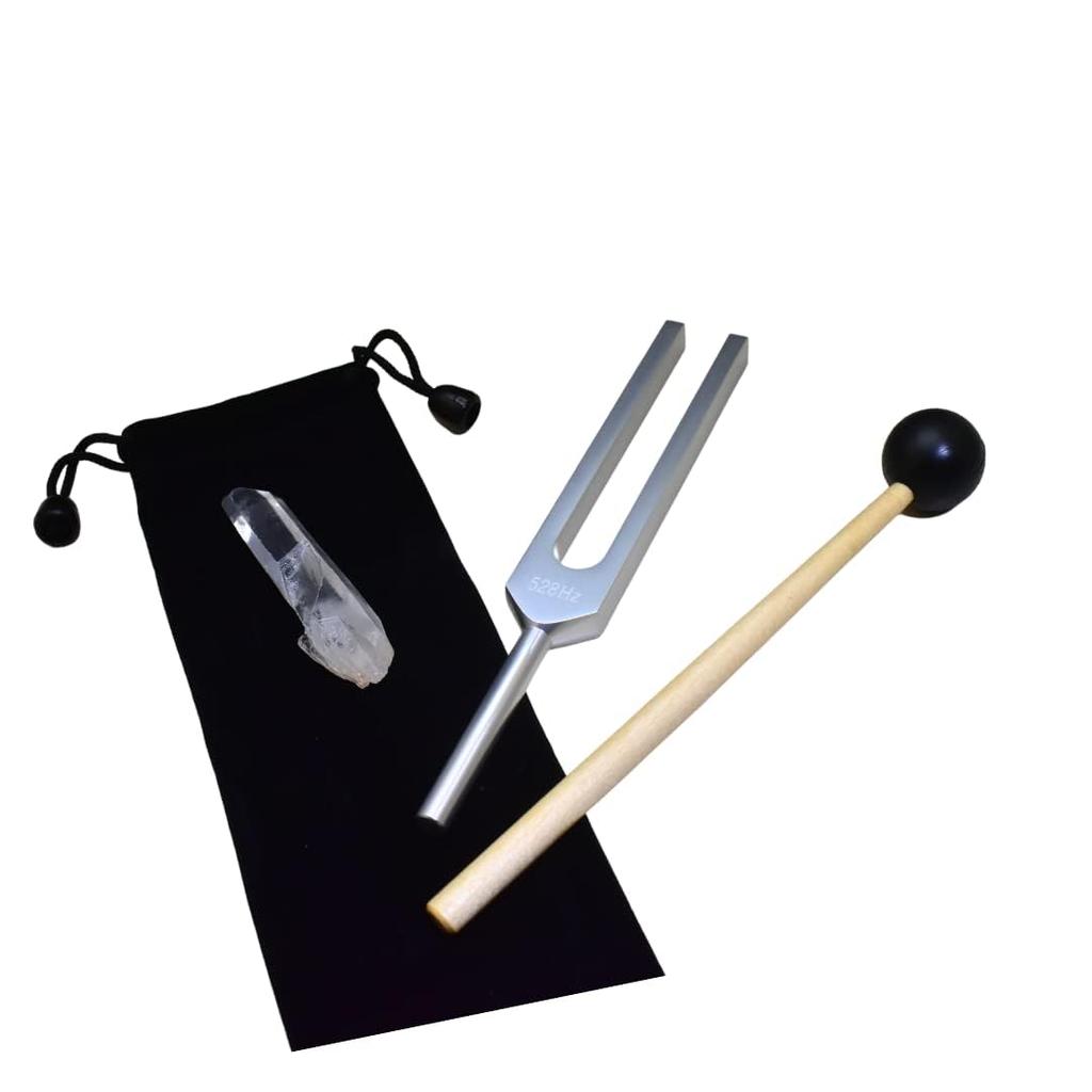 Of Solfeggio Tuner 432Hz Mallet and Love and Healing Frequency Healing Wellness Treatment Tuner with Quartz Point and Instructions for Use Tuning Fork