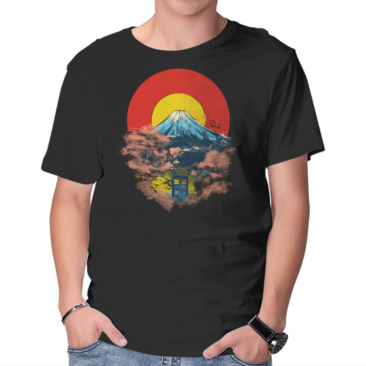 Unisex Crew Neck T-Shirt Tardis In Japan Graphic Short Sleeve Casual Tee XXXL