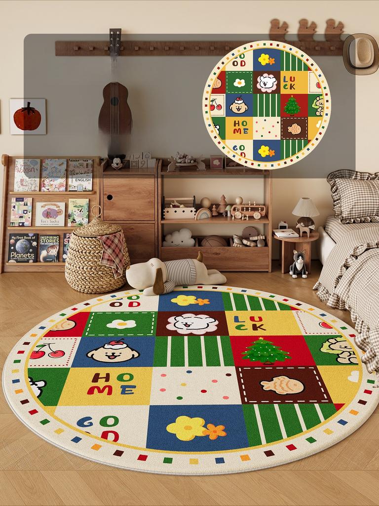 Modern Style Bedroom Decor Round Carpet Thick Plush Carpets for Living Room Fluffy Soft Children's Floor Mat Washable Lounge Rug