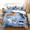 Cute Cat 3D Print Duvet Cover Sets With Pillowcases 75*50Cm, Bedding Set Cartoon Comforter Cover For Boys Girls Teens Bedroom
