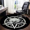 1pc Kitty Pentagram Office Round Area Rug, Indoor Mat Suitable ForOffice, Under Office Chairs Bedroom Living Room Home Decor, Room Deco u23