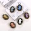 Vintage Gothic Style Head Statue Cameo Brooch Rhinestone Brooch For Women