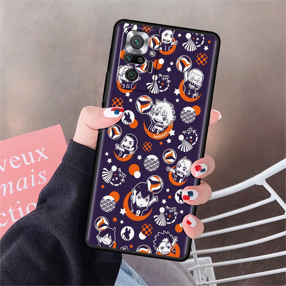 Funda For Xiaomi Redmi Note 10 9 11 Pro Soft Phone Case 10S 9S K40 8 9A 9C 9T 7 10C 8T Silicone Cover Haikyu!! Anime Shell Capa