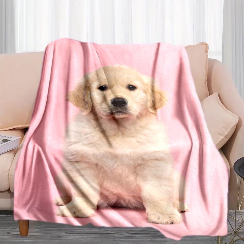 1PC Dog cute printed blanket, all season lightweight home office outdoor nap multifunctional blanket A10