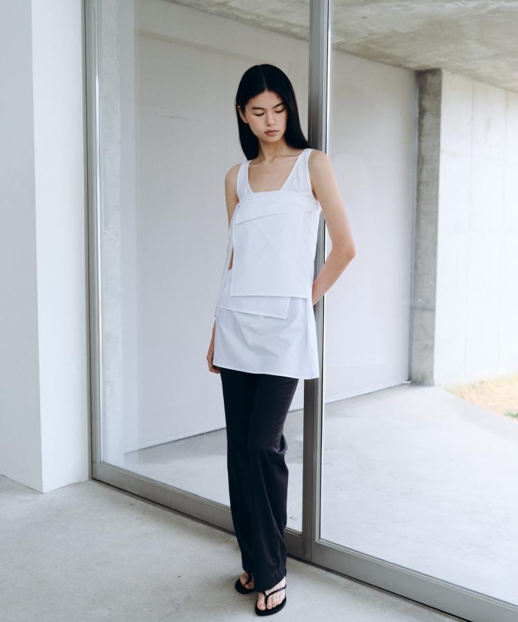 Kasel Detachable Panel Dress, White
