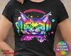 Rock Music Cat T-Shirt and Kids Shirt: Colorful Headphones, Rocker Gift