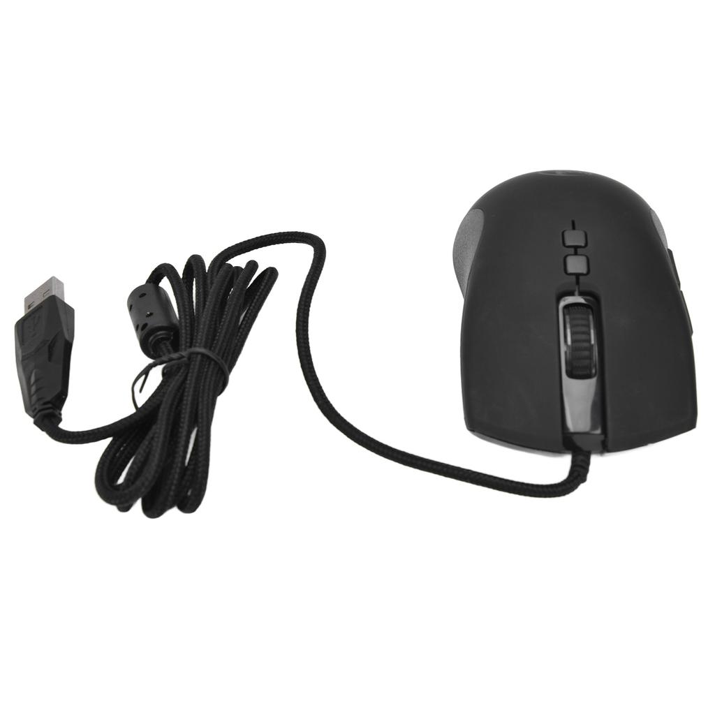 Gaming Wired Mouse 6 DPI Levels RGB Backlight 6400DPI Ergonomic Black Gaming Mouse for Desktop Computers Laptop